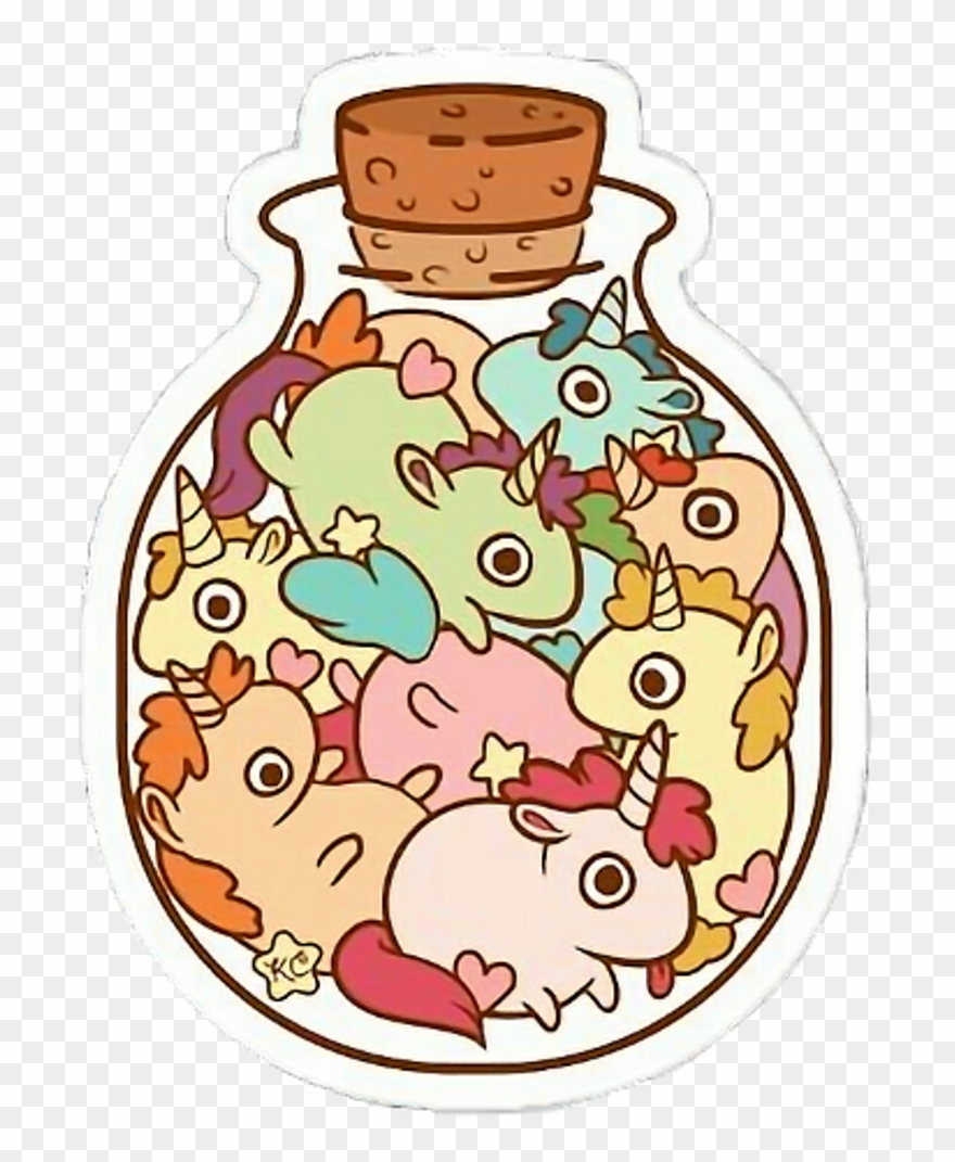 Unicorns Bottle Glass Unicorninabottle Unicorninaglass - Sloth In A Bottle Clipart