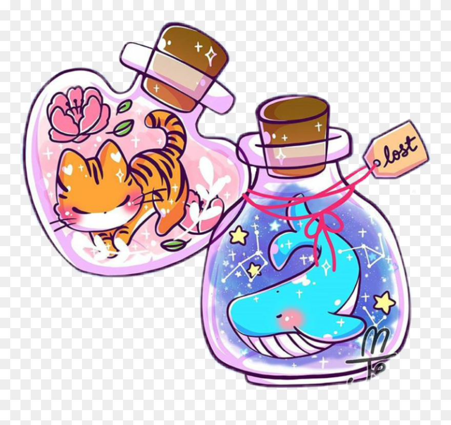 Cat Bottle Whale Lost Space Galexy Tiger Flowerfreetoed Clipart
