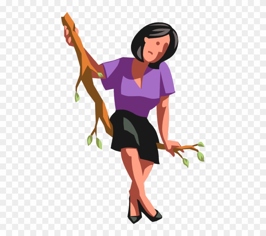 Vector Illustration Of Vulnerable Businesswoman Out - Illustration Clipart