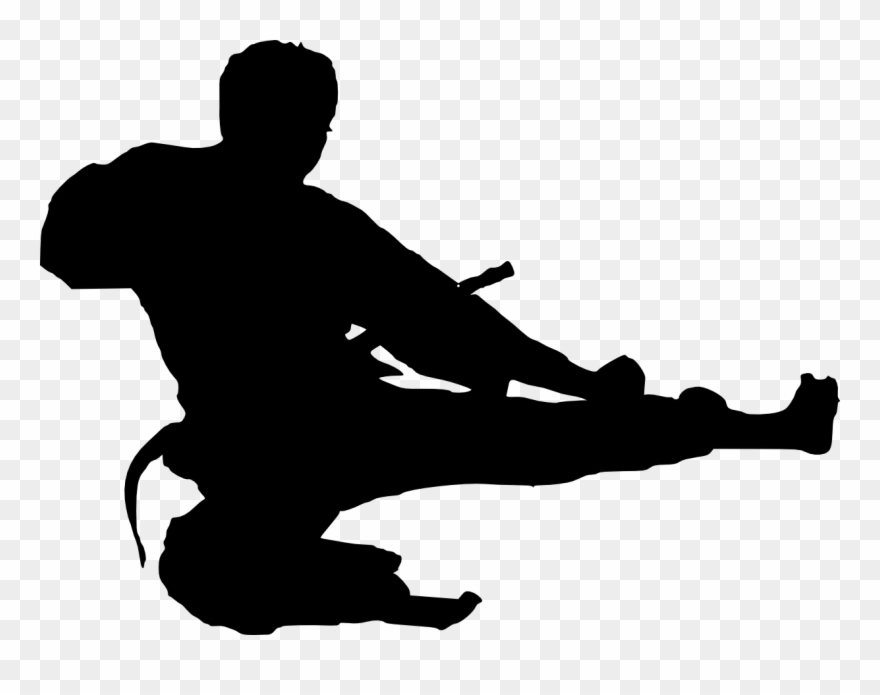 Silhouette Clip Art Karate Transprent Png Free - Silhouette Taekwondo Clipart Transparent Png