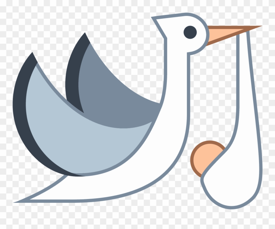 Flying Stork With Bundle Icon - Icone Cegonha Png Clipart