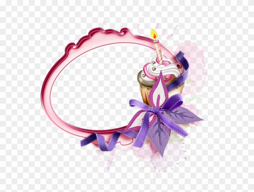 Cadre Anniversaire Png Birthday Cluster - Png Frame Cupcake Clipart