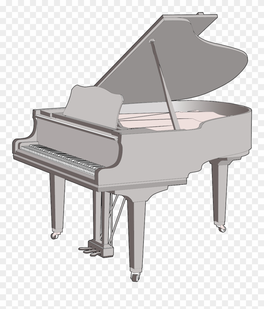 Grand Piano - Gray Piano Transparent Clipart