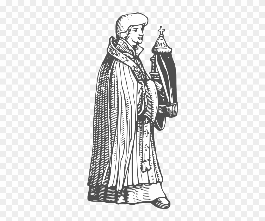 Medium Image - Medieval Priest With Sacr Clipart