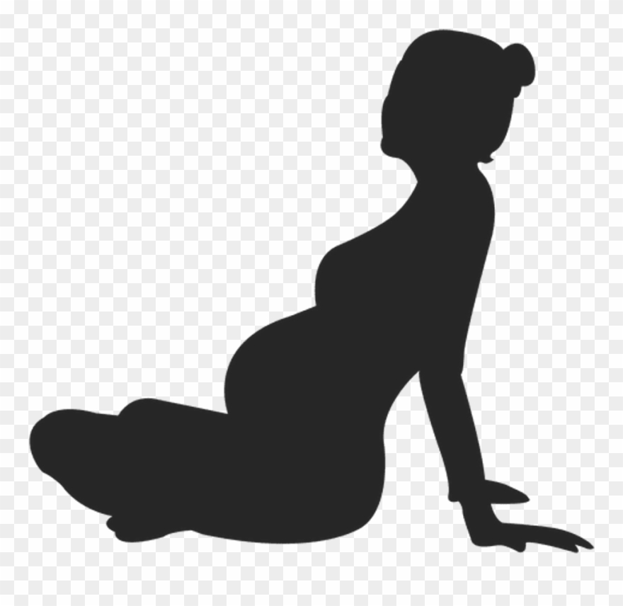 Silhouette Pregnant Woman Freetoedit - Silueta De Una Mujer Embarazada Png Clipart