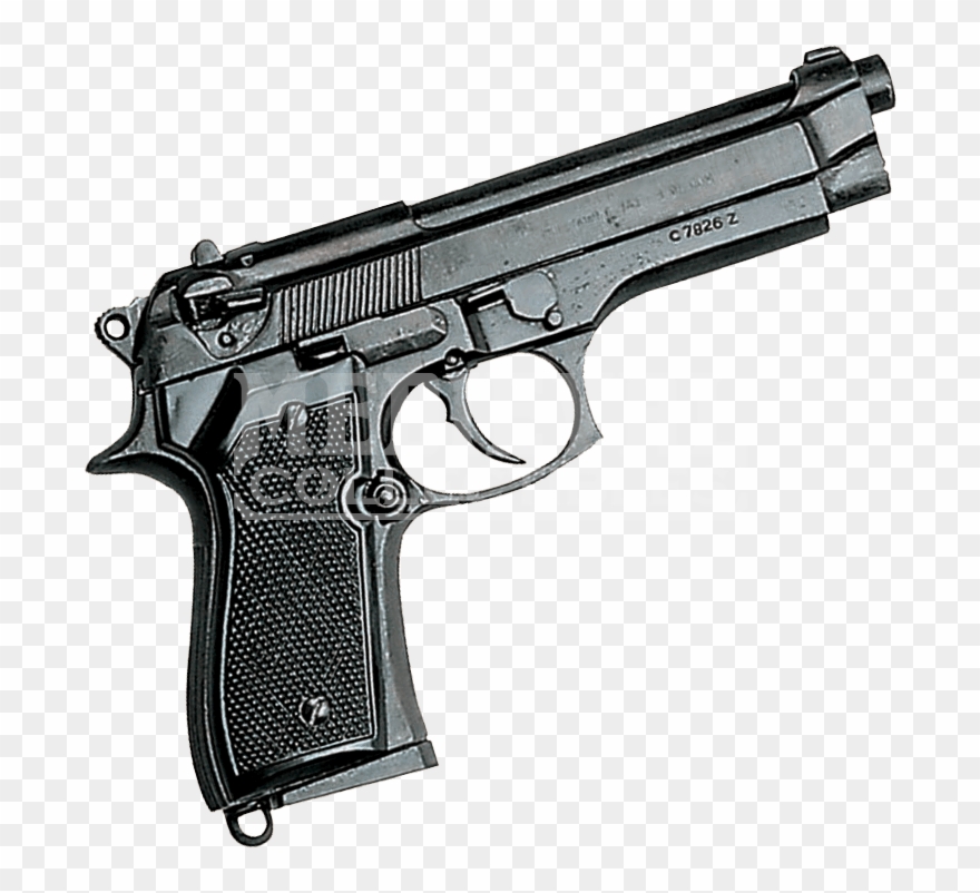 Beretta 92f 9mm Pistol Black - 9mm Pistol Clipart