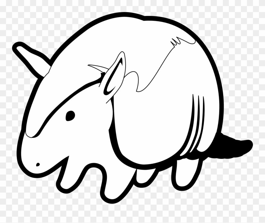 Armadillo Black White Line Art 1979px 201 - Armadillo Dibujo Clipart