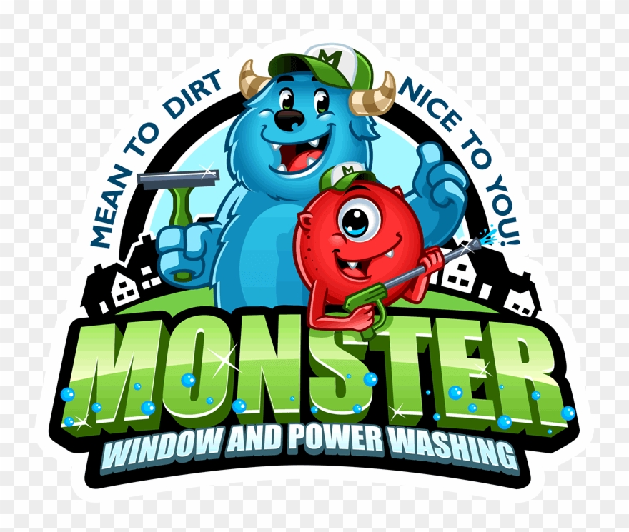 Monster Window And Power Washing - Monster Wash Clipart