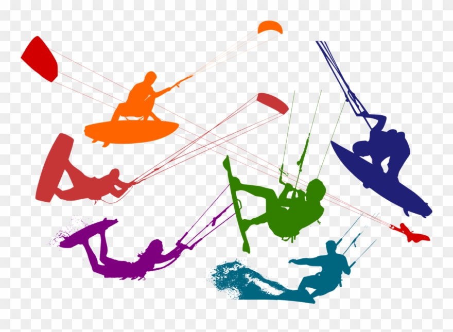 Kitesurfing Windsurfing Extreme Sport - Kitesurf Silhouette Clipart
