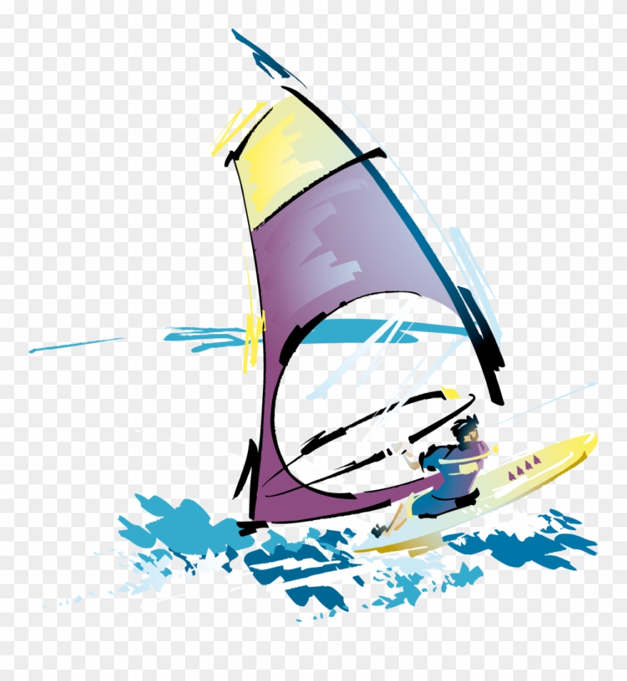 Sailing Drawing Clip Art Photo Transprent Png - Dibujo Windsurf Transparent Png