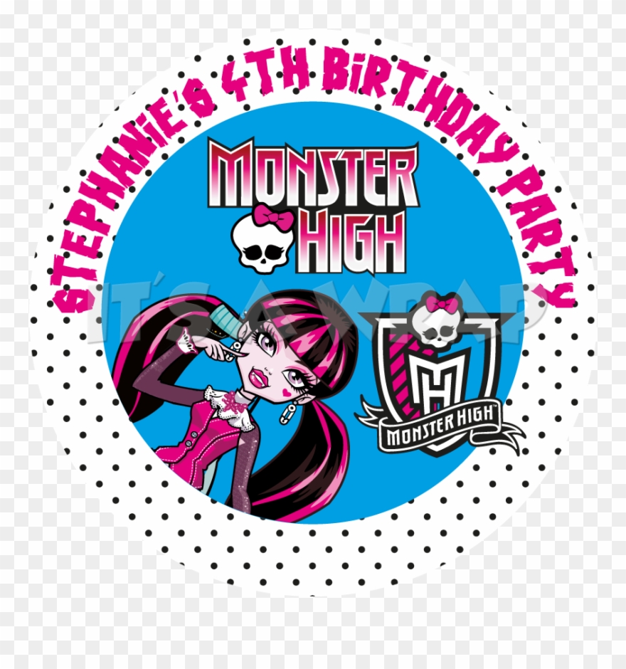 Monster High Party Box Stickers - Monster High Skull Skullette Logo Edible Clipart