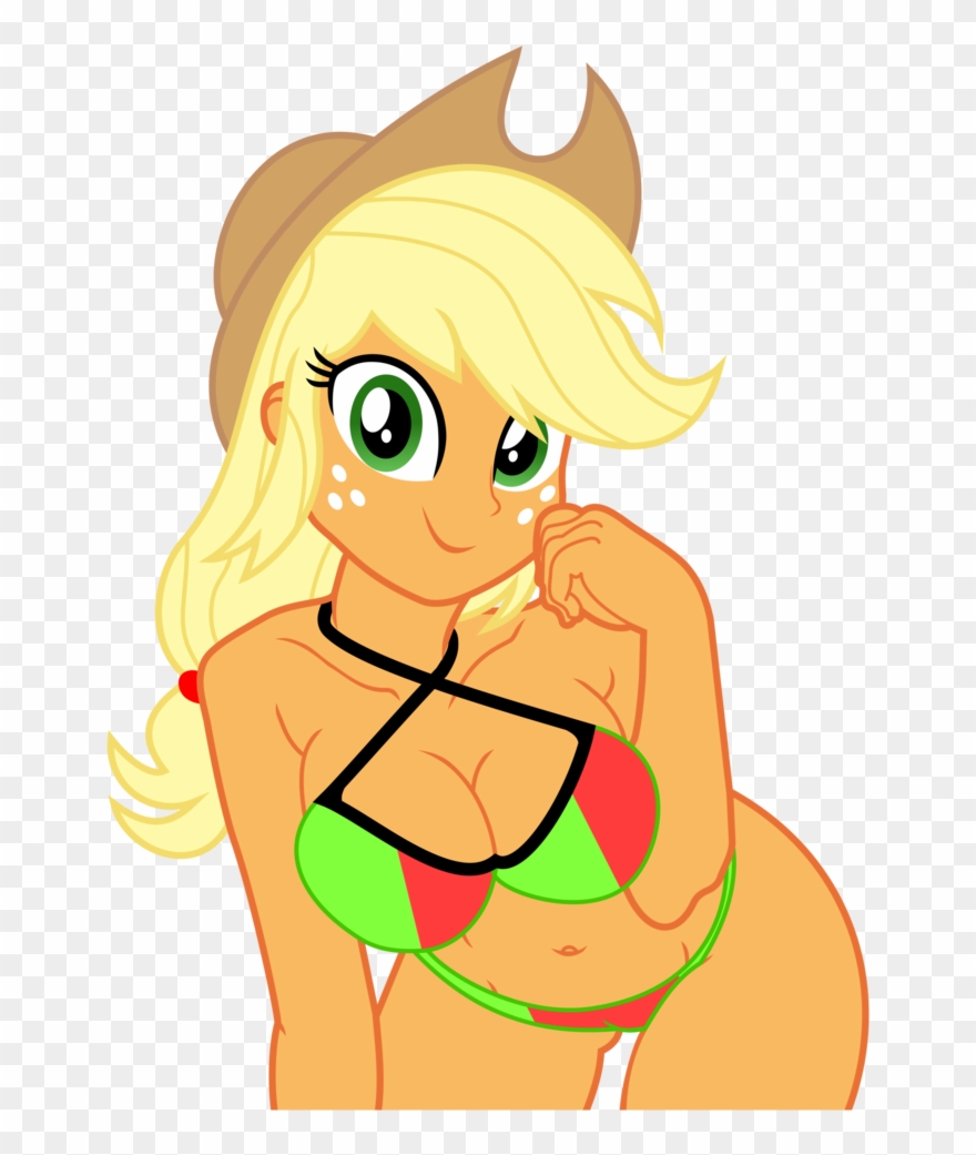 Svg Black And White Boobs Vector Cartoon Animated - Applejack En Bikini Deviantart Clipart