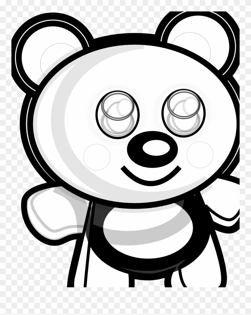 Cute Bear Head Black White Line Art Christmas Xmas - Christmas Day Clipart