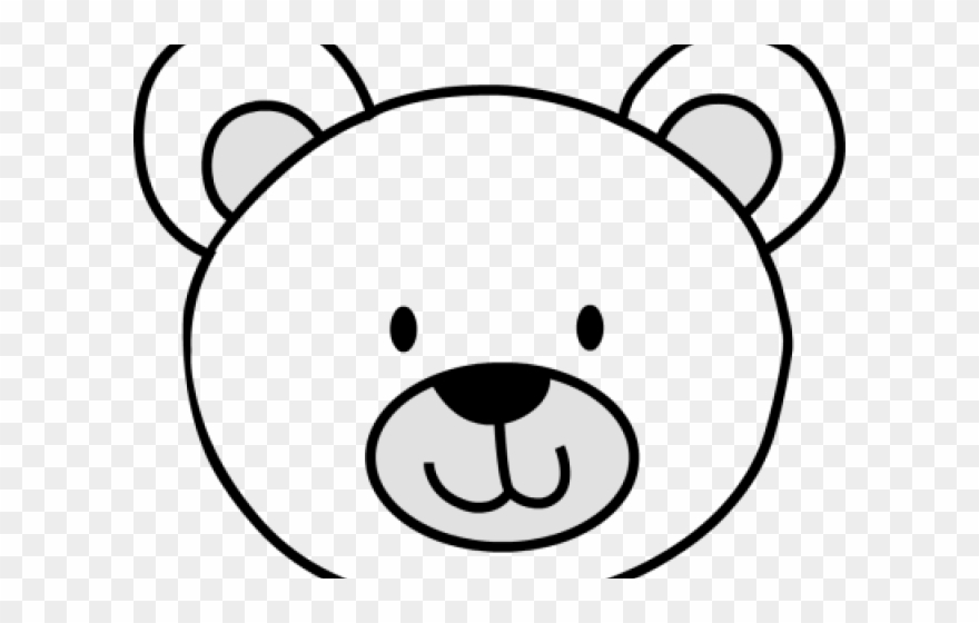 Simple Bear Face Drawing Clipart
