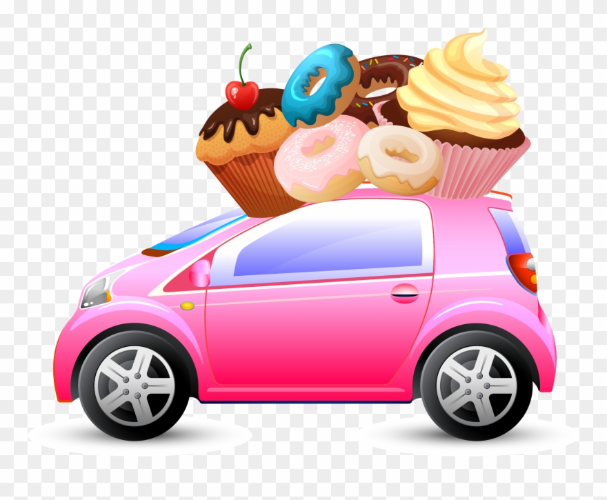 Driving Clipart Pink Car - Electric Car - Png Download
