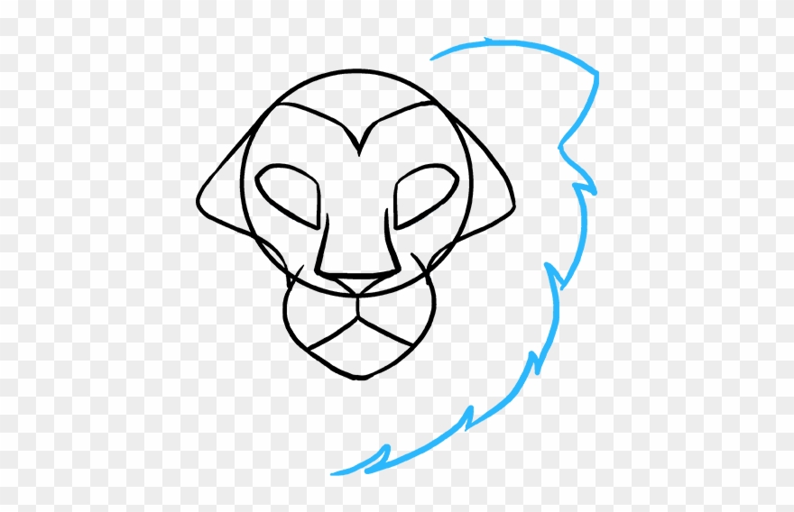 How To Draw Lion Head - Lion Head Drawing Clipart