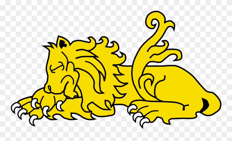 File - Lion Dormant - Svg - Lion Dormant Heraldry Clipart