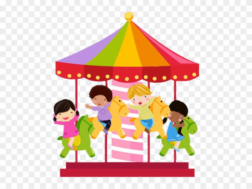 Colourful Merry Go Round Illustration - Merry Go Round Png Clipart