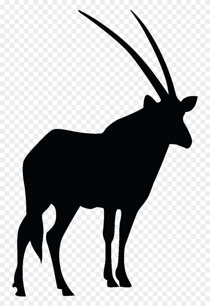 Sticker Silhouette Antilope Animal Outline, Safari - African Silhouette Antelope Clipart