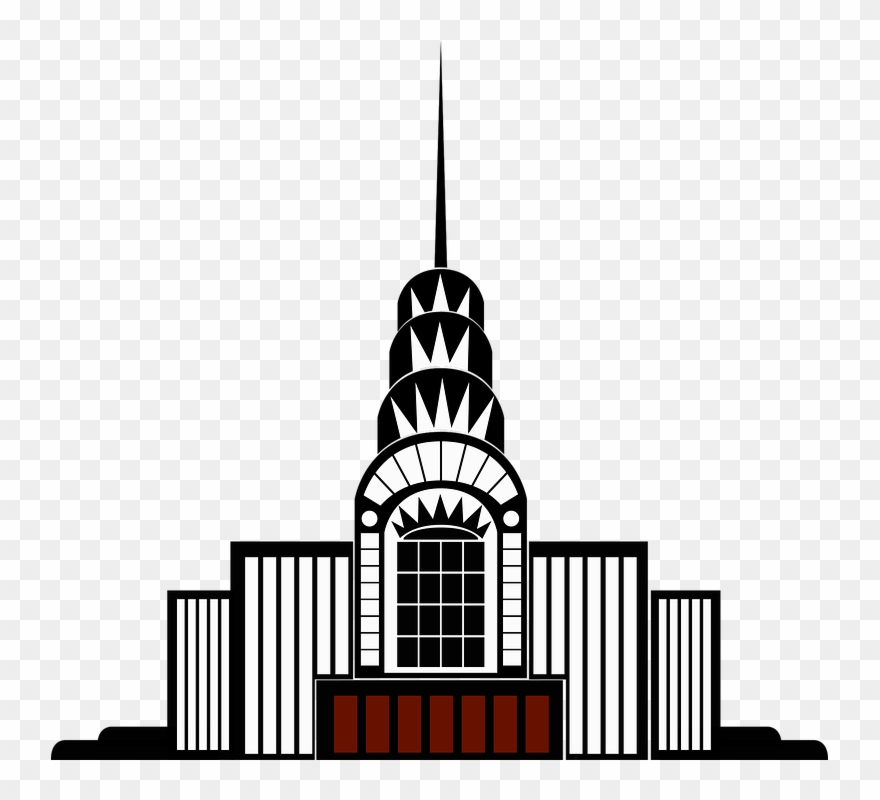 Skyscraper Clipart Bangunan - Buildings Art Deco Illustration - Png Download
