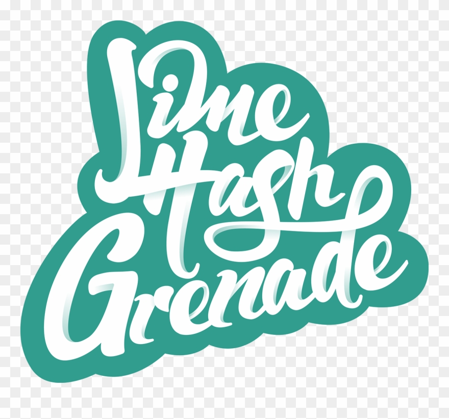Lime Hash Grenade - Calligraphy Clipart