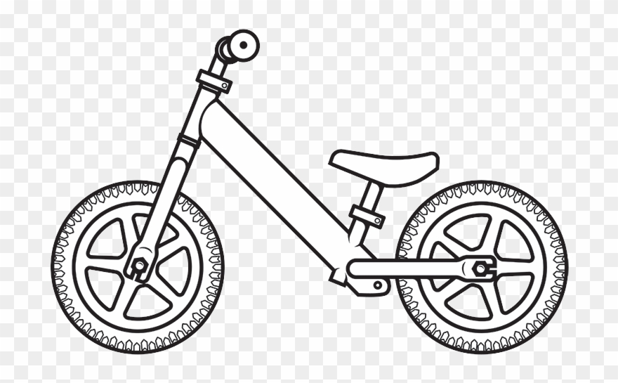 Drawn Pushbike Dirt Bike - Balance Bike For Coloring Clipart