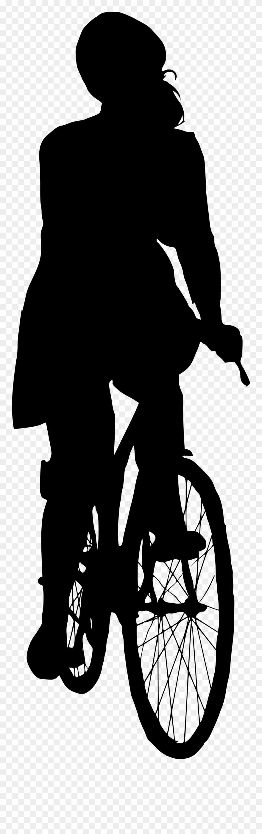 6 Bicycle Ride Silhouette Front View - Bicycle Front Png Clipart