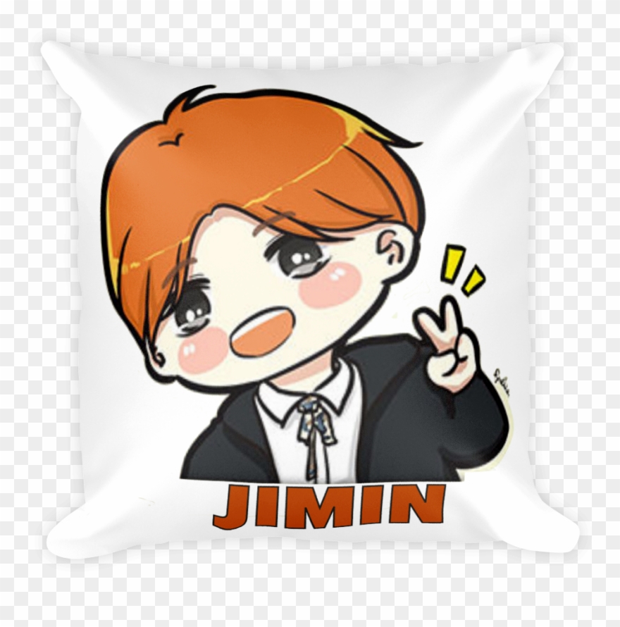 Bts Jimin Square Pillow - Bts Cartoon Broosh Clipart