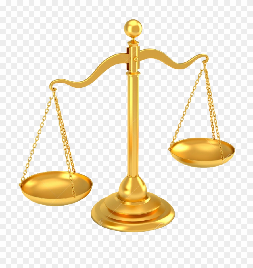 Legal Clipart Gold Scale - Gold Scales Of Justice - Png Download