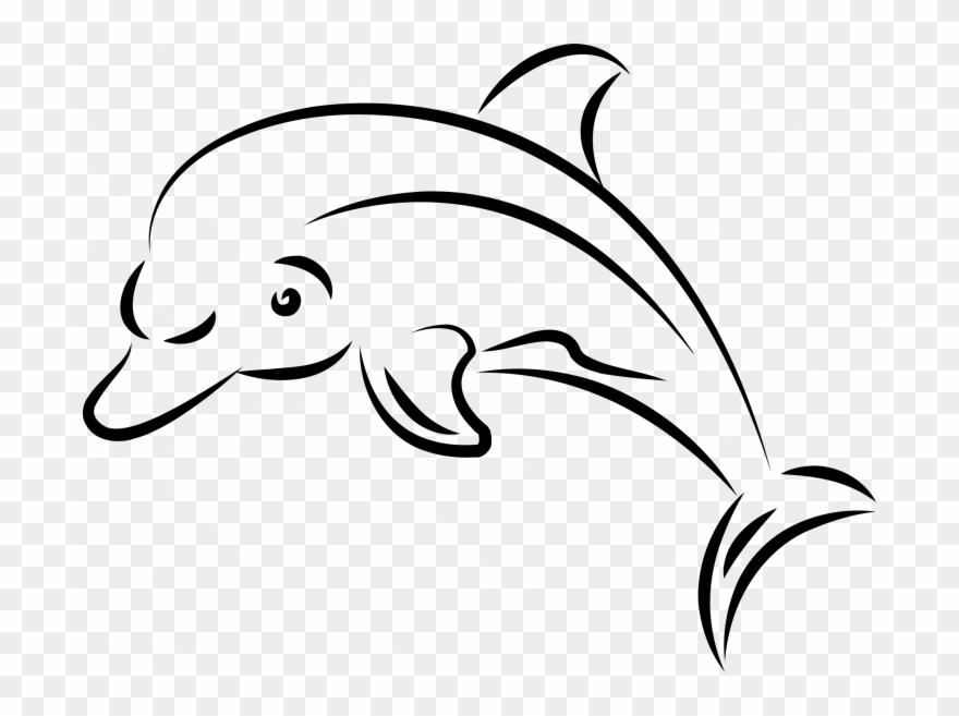 Medium Size Of How To Draw A Sperm Whale Easy Drawing - Clipart Line Art Dolphin - Png Download