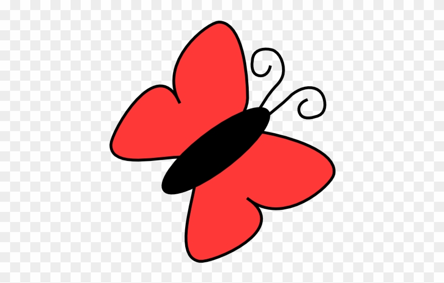 Red Butterfly Clipart - Png Download