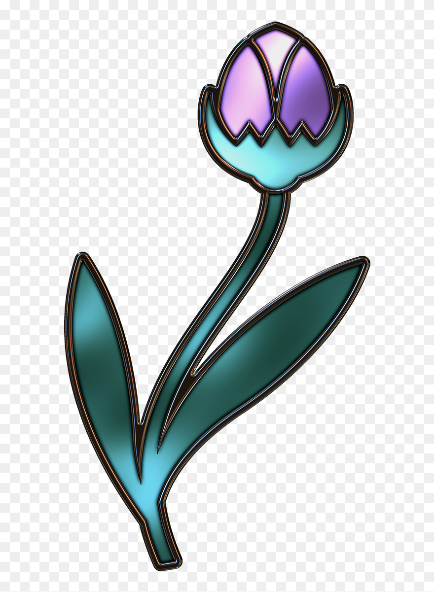 14 Million Public Stock Images, Clip-art, Historical - Stained Glass Themed Flower Pendant Necklace - Png Download