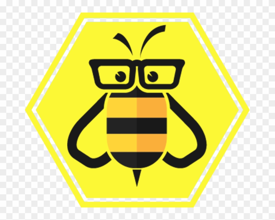 Bee Student Hexagon Logo - Bee Learning Clipart