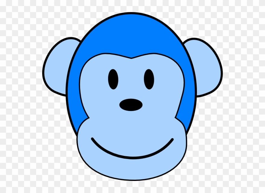 Blue Monkey Face Clipart - Png Download