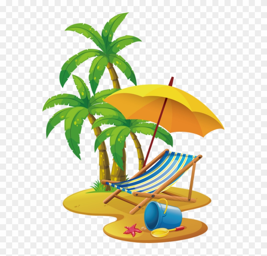 Chaises De Plage, Cliparts Plage, Plages De Sable, - Cartoon Coconut Tree - Png Download