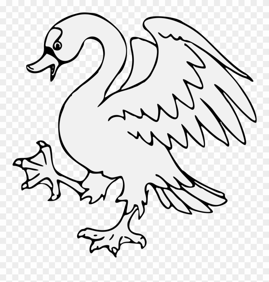 Pdf - Heraldic Swan Clipart