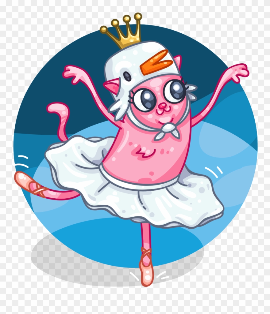 Cat Swan - Cartoon Clipart