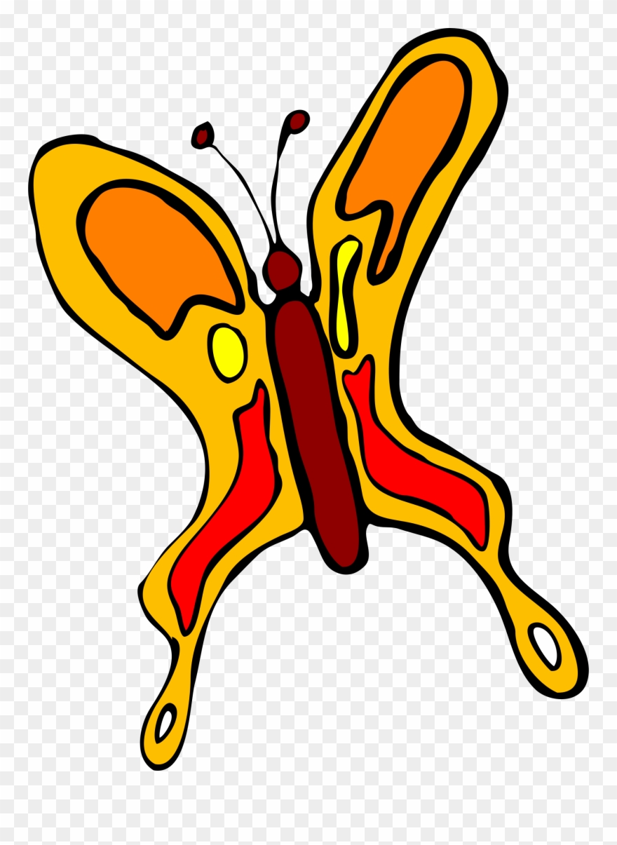 Big Orange Butterfly Drawing - Butterfly Clipart