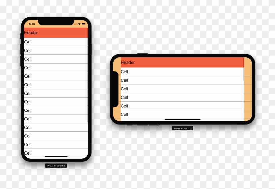 The Table View Is Attached To The View's Edges - Iphone X Clipart