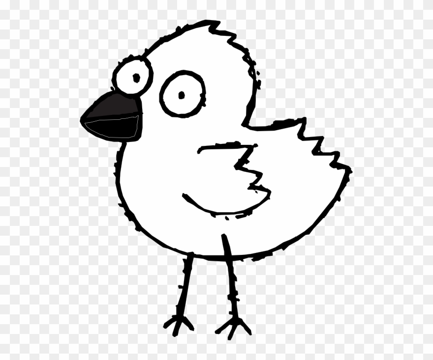Twitter Bird Tweet Tweet 53 555px - Black And White Cartoon Bird Clipart