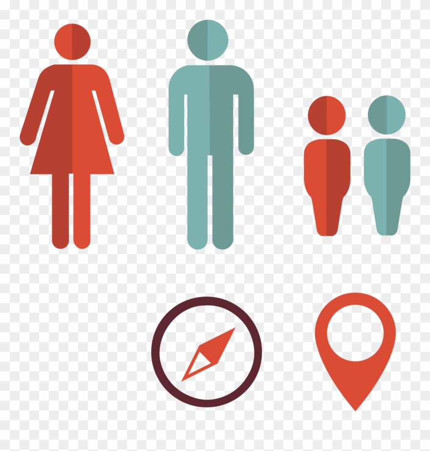 Bathroom Vector Man Woman - World Population Male And Female 2018 Clipart