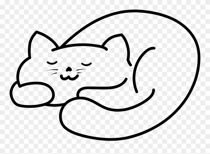 File - Sleeping Cat - Svg - Sleep Cat Pixel Png Clipart