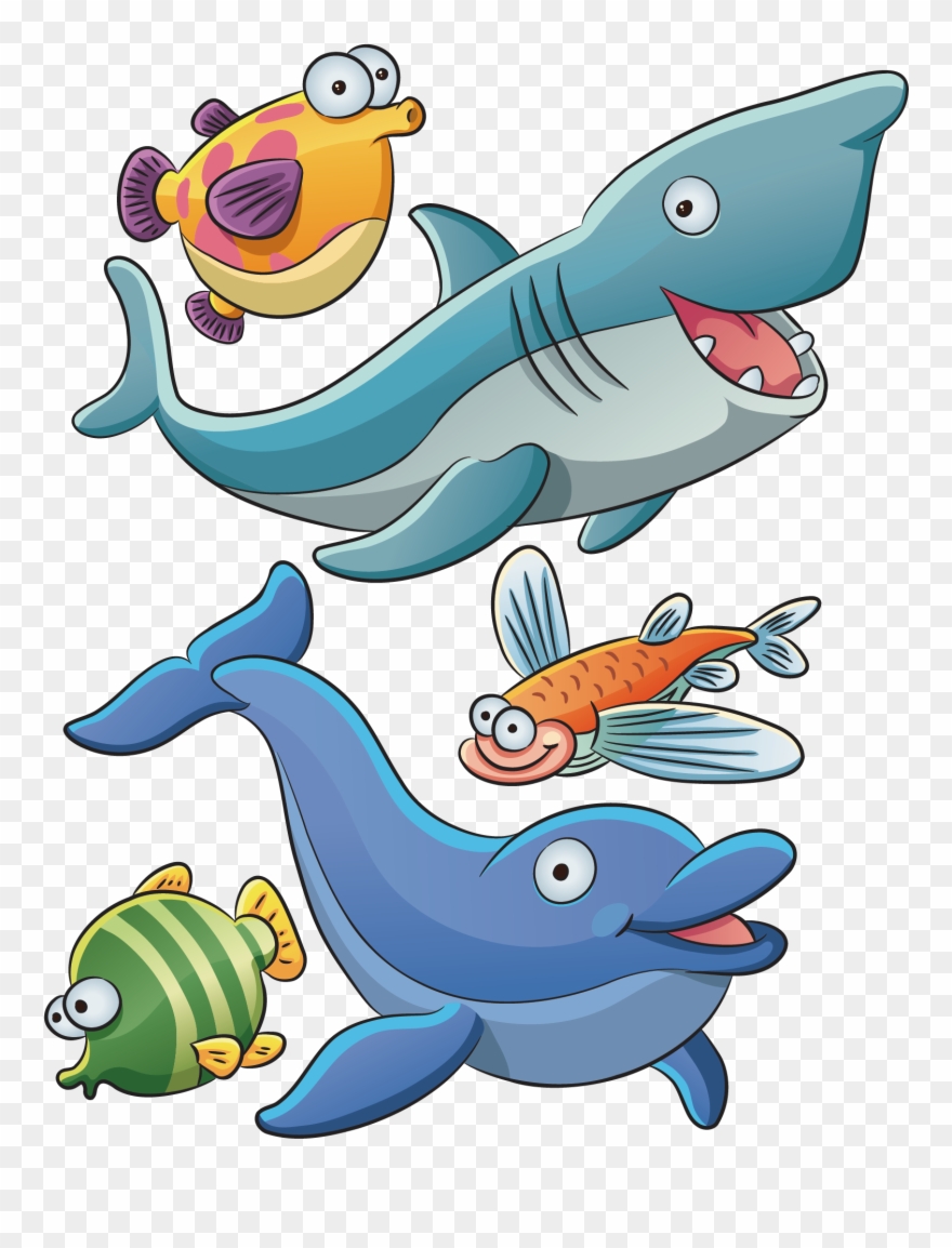 The Sea Clipart Marine Animal - Animal In The Sea Cartoon - Png Download