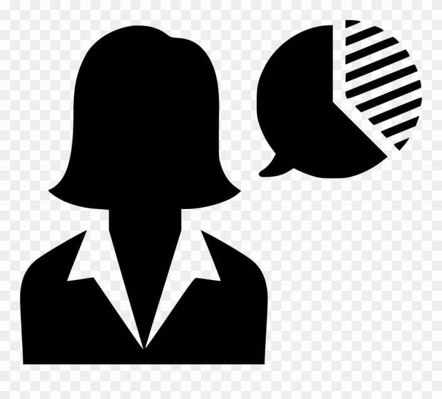 Woman Chart Graph Analytics Presentation Comments - Woman Icon Vector Png Clipart
