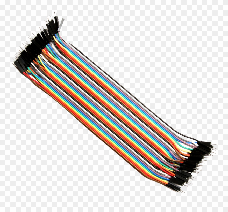 Graphic Transparent Library Wires Clips Raspberry Pi - Jumper Cables Male To Male - Png Download