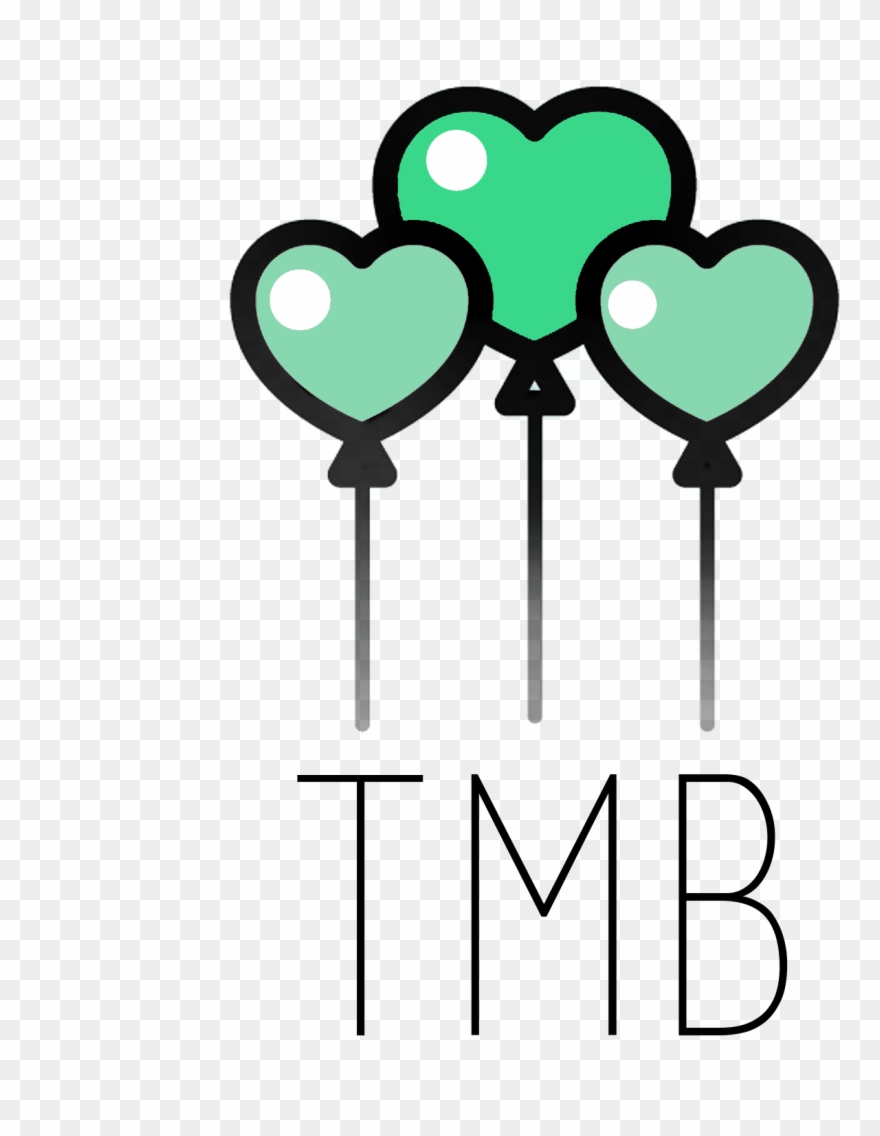 Three Mint Balloons - Heart Clipart