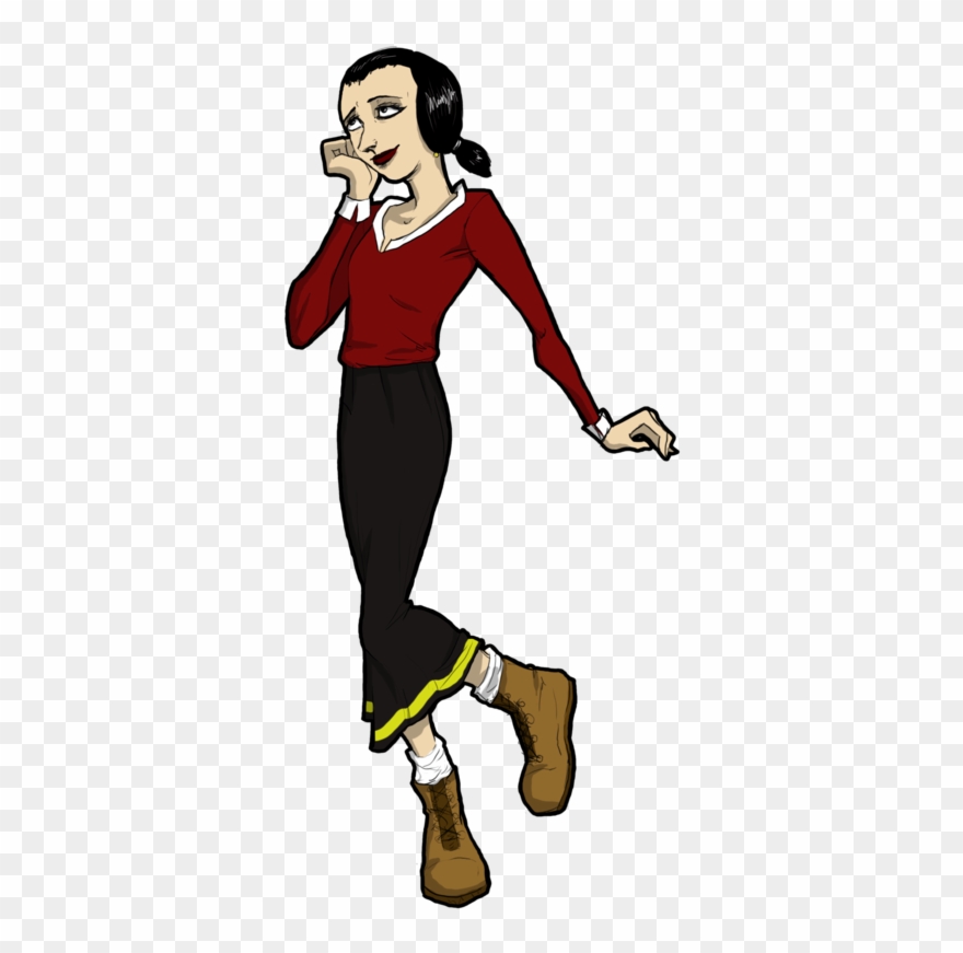 Olive Oyl In Thinking Pose - Olive Oyl Clipart