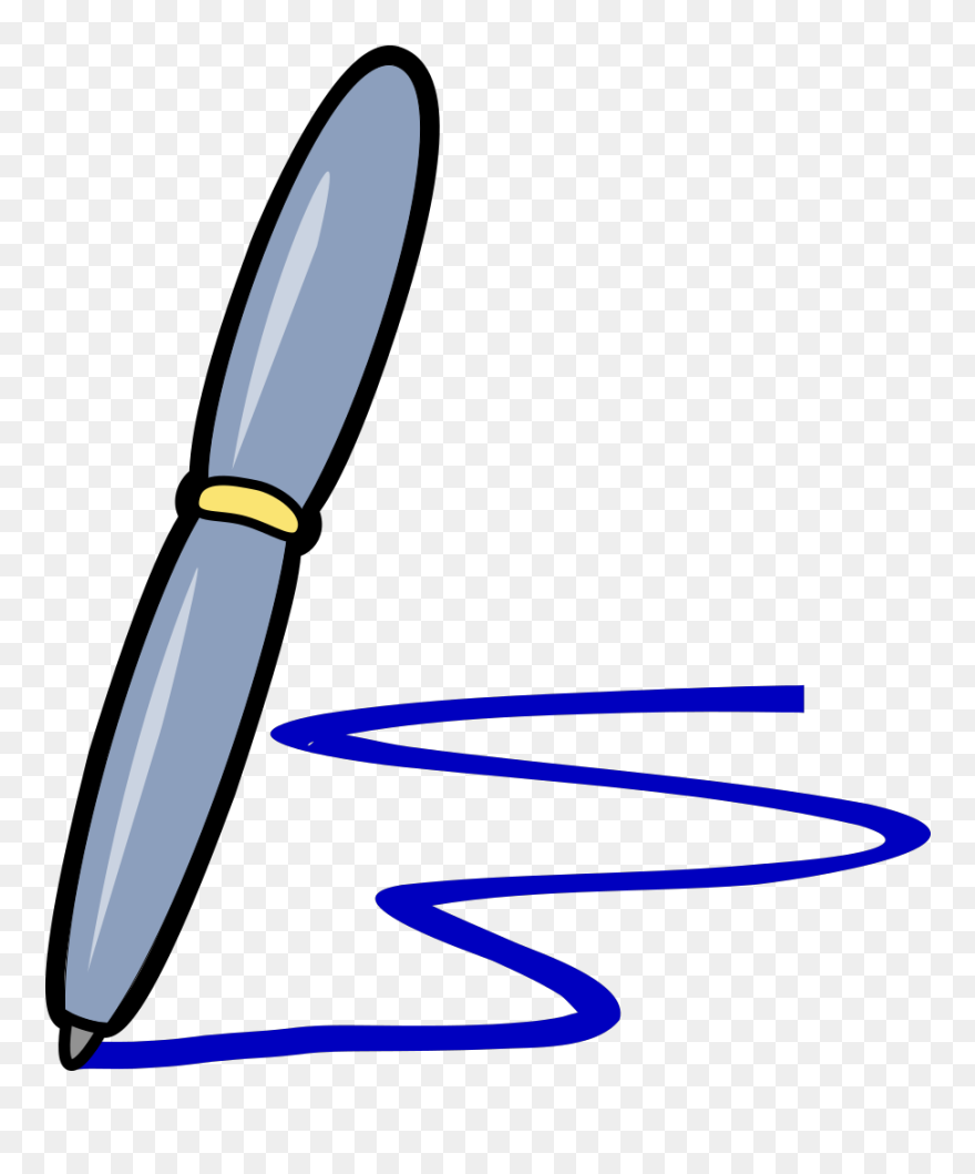 Blue Pen Svg Clip Arts 516 X 597 Px - Png Download
