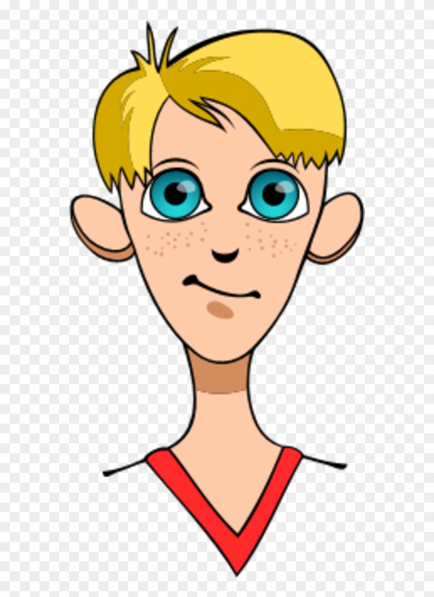 Blonde Hair Boy Clipart - Blonde Hair And Blue Eyes Cartoon - Png Download