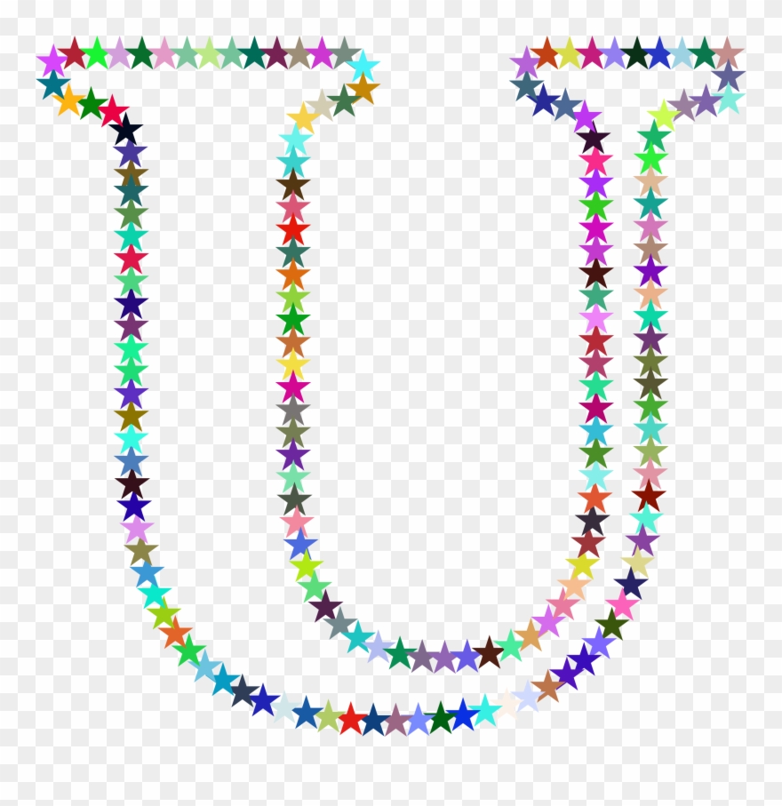 Big Image - Rainbow Star Letter U Mugs Clipart